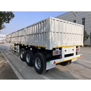 3 Axle 80T 13M Flatbed Semi Trailer With Detachable Side Panels for General Cargo