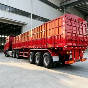 3-Axle Cargo Trucks Leaf Spring Fence Semi-trailer 40T Side-wall Transport Trailer