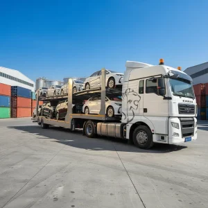 3 Axle Double Deck Car Carrier Semi Trailer 2 Floors Enclosed Transporter 40 Ton 8 10 Car Transport Car Trailer