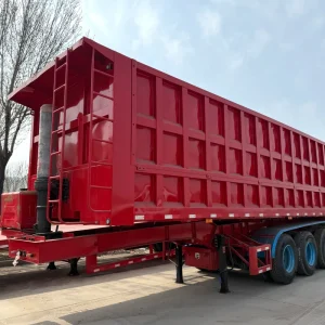 3 Axle Enclosed Dump Semi Trailer 40-50 Ton Box Cargo Tipper Trailer for Sand Gravel Coal Transport