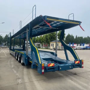 3 Axle Extendable Car Carrier Semi Trailer 3m Telescopic Deck Anti-slip Floor