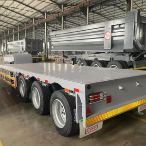 3 Axle Extendable Hydraulic Ramp Factory Price 60 Tons Lowboy Lowbed Semi Trailer for Transport Heavy Machine