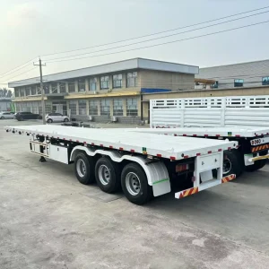 3 Axle Flatbed Semi Trailer 40FT Container Flatbed Trailer Heavy Duty Platform Trailer for Africa Cargo Transport