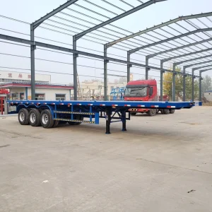3 Axle Flatbed Semi Trailer 40ft Container Transport Truck Trailer