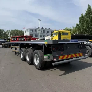3 Axle Flatbed Trailer Container Transport Flat Bed Semi Trailer Truck Vehicle