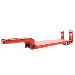 3 Axle Heavy Duty Container Semi Trailer Gooseneck Flatbed Semi Trailer for Container Haulage