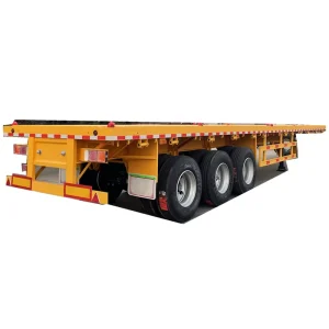3 Axle Heavy Duty Container Transportation Flat Bed Truck Trailers Flatbed Cargo Semi Trailer