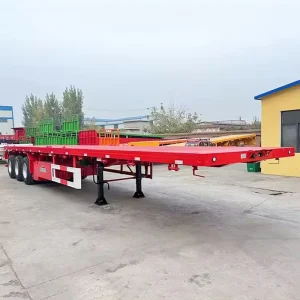 3 Axle Heavy Equipment Side Wall Fence Stake Utility Cargo Skeleton Trailer with Container Lock Truck Trailer