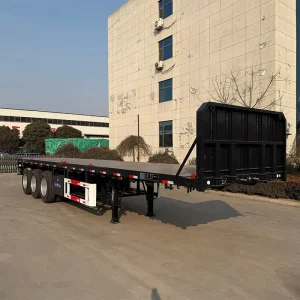 3-Axle Steel Flatbed Semi-Trailer for Container Transport From China