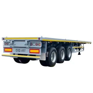 3-Axle Titanium Steel Flatbed Semi-Trailer Truck Trailers for Container Transport Tipper Trailer
