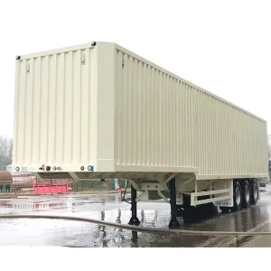3 Axle Van Type Box Semi Trailer for Cargo Transport