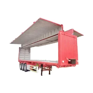 3 Axle Van Type Box Semi Trailer for Cargo Transport Gull Wing Utility Enclosed Trailer Box Semi Trailers