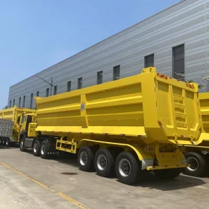 3 Axles 100ton Coal and Gravel Transport Dump Semi Trailer Rear Tipper Dump Semi Truck Trailer