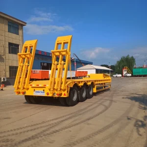 3 Axles 4 Axles 70 80 Ton Lowbed Semi Trailer Low Loader Transport Heavy Duty Equipment Extendable Lowboy Trailer