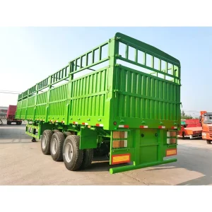 3 Axles 4 Axles Bulk Cattle Transport Cargo Trailer Fence Cargo Semi Trailer High Wall Fence Truck Semi Livestock Trailer
