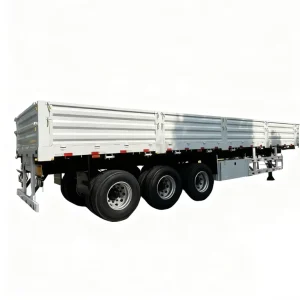 3 Axles 40 60 Tons Steel Utility Drop Open Side Wall Fence Cargo Transporting Semi Trailer with FUWA Axles 12R22.5
