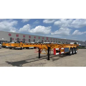 3 Axles 40ft Skeleton Container Semi Trailer with 50T Max Payload and 12R22.5 Tires