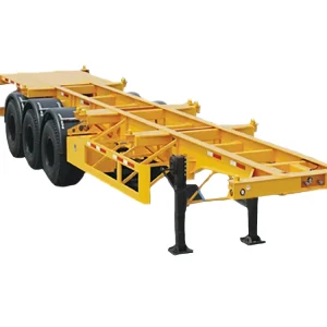 3 Axles 40ft Steel Skeleton Chassis Semi Trailers Flatbed with Container 12R22.5