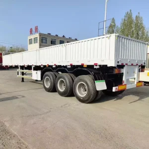 3 Axles 48FT 60/100 Tons Sidewall Flatbed Semi Trailer with Side Wall Cargo Container Transport Trailer