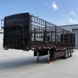 3 Axles 50 Head Sugar Cane Pickup Animals Cow Sheep Truck Trailer Cattle Transport Fence Livestock Semi Trailer