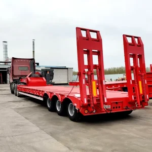 3 Axles 50 Ton Lowbed Trailer for Large Machinery Transporting