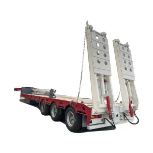3 Axles 50 Tons Heavy Duty Low Bed Semi Trailer Container Truck Trailers
