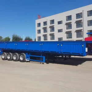 3 Axles 50 Tons Side Dumper Tipping Truck Trailer With Hydraulic System for Sand and Small Stones Transport