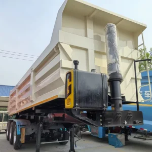 3 Axles 60 Ton 50 Ton Dolly Dump Tractor Truck Semi Cargo Trailer Made of Steel for Sand Stone Transport
