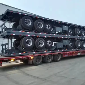 3 Axles Container Commercial Truck Trailers 20FT Used Flatbed Equipment Trailer