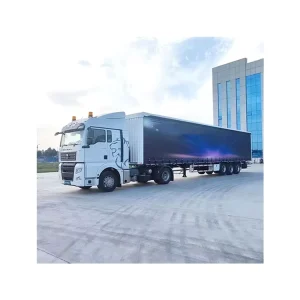 3 Axles Curtain Side Food Semi Trailers Van Box Cargo Trailer Truck
