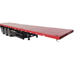 3 Axles Flat Bed Truck Trailer 50 Ton 40ft Transport Container Flatbed Semi Trailer