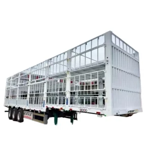 3 Axles Heavy Duty Steel Fence Side Wall Semi Trailer for Cargo Livestock & Vegetable Transport