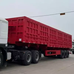 3 Axles Hydraulic Side Tipper Trailer 60ton Load Capacity Heavy Duty Side Dumping Tralier for Mining Ore Cargo Transport