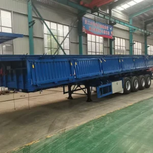 3 Axles Side Tipper Dump Semi Trailer Transporting Sands Stones Light Cargo Food