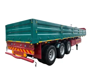 3 Axles Steel Drop Deck Side Wall Flatbed Cargo Semi-Trailer With >3001kg Payload For Heavy Duty Transport