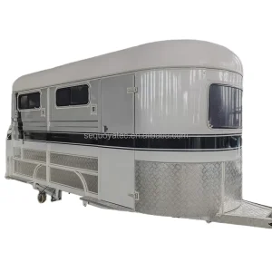 3 Horse Slant Load Trailer with Ramps Safe Racehorse Transport Trailer