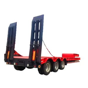 3 Line 6 Axles 40ft Steel Low Bed Semi-Trailers Truck Trailers for Cargo Shipping