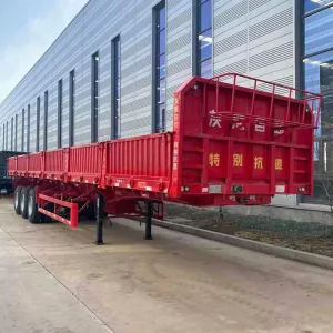 30 100 Tons 3 Axle Cargo Van Box Semi Truck Trailer Fence Side Wall Semi Trailer