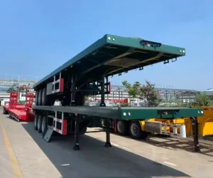 30-80 Tons 3 Axles 4 Axles Flatbed 20ft 40ft 45ft Steel Container Semi Truck Trailer or Flatbed Cargo Semi Truck Trailer