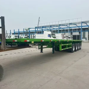 30ton 4axles Used Container Carrying Trailer Container Truck Semi Trailer 60 Ton Low Flatbed Semi Trailer