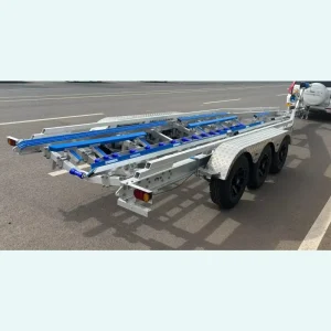 33ft Aluminum Boat Trailer Poly Bunk Types Three Axles for Moving Boat with VIN DOT CE