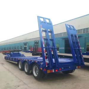3Axle 12m Steel Semi-trailer for Mining Transport with 30T-80T Capacity Easy Maintenance Hydraulic Detachable Gooseneck
