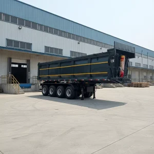 4 Axle 1.5 Meters Dump Semi Trailer Transport 60 Ton Multifunctional Hydraulic Rear Dump Semi Trailer