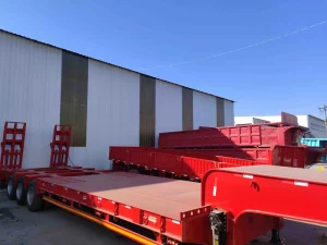 4 Axle 100 Ton Hydraulic Extendable Lowboy Loader Lowbed Low Bed Truck Semi Trailer