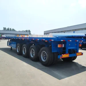 4 Axle 40 80Ton 40ft Flatbed Trailer for Container Transport in Ghana