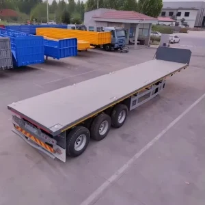4 Axle 45FT Steel Flatbed Low Semi Trailer Container Cargo Trailer 30-80ton Truck Trailer