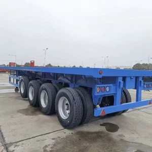 4 Axle 50Ton Low-Bed Flatbed Semi Trailer Semi Truck Trailer for Sale