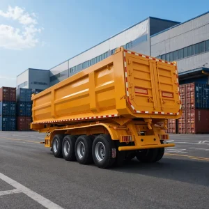4-Axle 60 Ton End Dump Back Tipper Semi Trailer for Coal Ore Sand Bauxite Steel Building Materials Cargo Utility Trailers