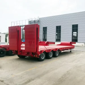 4 Axle 60 Ton Lowbed Trailers Low Bed Semi Trailer Gooseneck Trailer