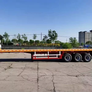 4 Axle Flatbed Semi Trailer Heavy Duty Design for Logistics Transportation